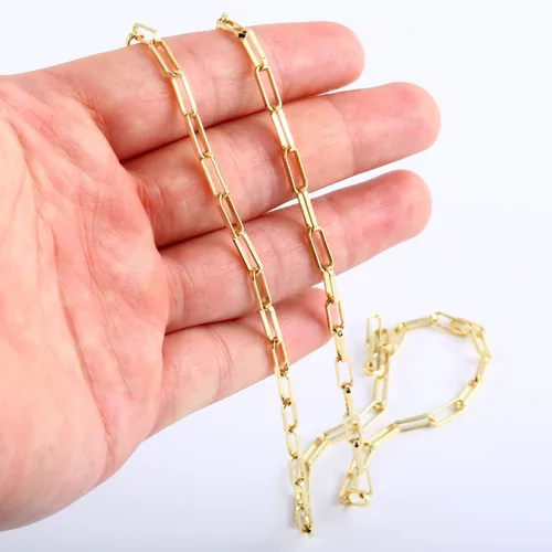 Vista 4 de BOUTIQUELOVIN - Collar de cadena de eslabones, de oro de 14 quilates, para mujeres y niñas