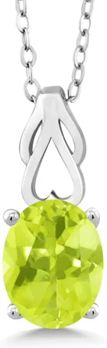 Vista 34 de Gem Stone King Collar de plata de ley 925 con piedra natal ovalada de 0.354 x 0.276 in Collar con colgante solitario para mujer Con cadena