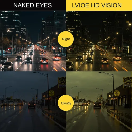 Vista 5 de LVIOE Gafas de conducción de visión nocturna envolventes antirreflejos con lente amarilla polarizada para mujer