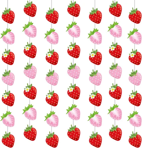 Vista 9 de Duraaamo Paquete de 8 pancartas para fiesta de frutas, guirnalda de papel de Twotti Frutti bailando Frutti, recortes colgantes de papel para verano