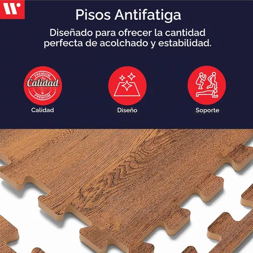 Vista 2 de Azulejos de espuma estampada de 3/8 de pulgada de grosor Forest Floor, tapetes de espuma de grano de madera entrelazados de primera calidad, piso