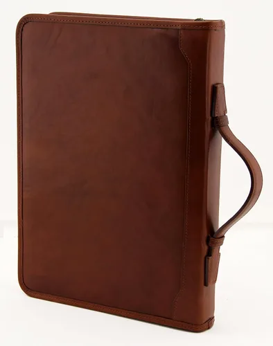 Vista 5 de Noda Executive Leather Padfolio - Carpeta profesional de 3 anillos con cierre de cremallera currículum, documento, bloc de notas, tableta