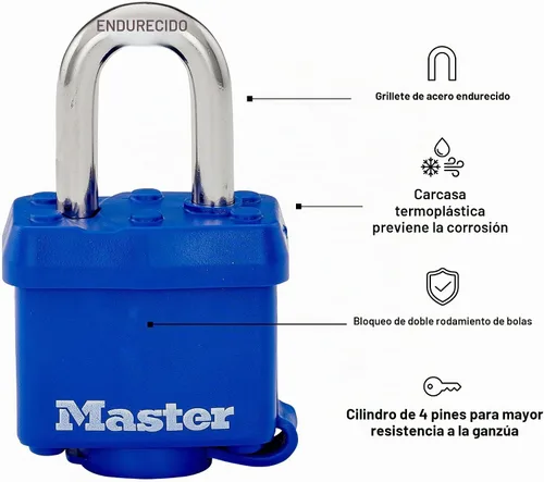 Vista 2 de Master Lock 312D Candado a prueba de agua, 1