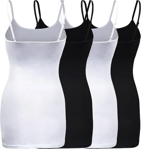 Vista 3 de ShezPretty - Camiseta sin mangas básica para mujer con tirantes tipo espagueti ajustables, 4