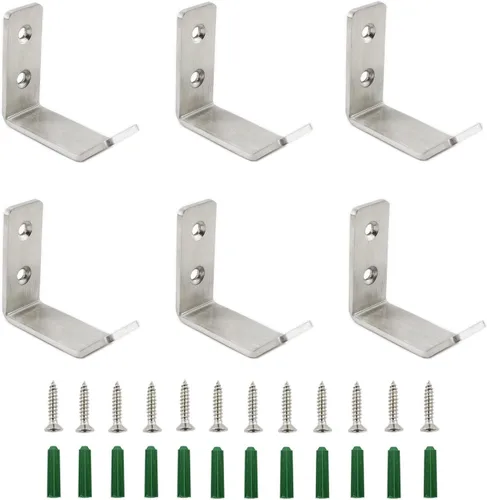 Vista 10 de Ganchos de pared de acero inoxidable para colgar toallas, sombreros, llaves, plantas, ganchos de metal resistentes para colgar en la pared