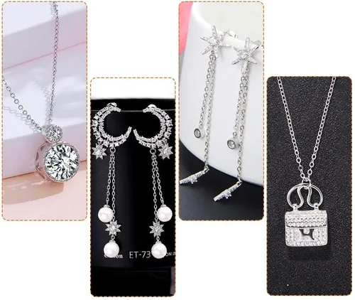 Vista 7 de 100 cadenas extensoras de plata para hacer joyas, cadena de extensión extraíble de acero inoxidable para hacer collares, pulseras, tobilleras