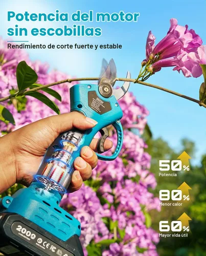 Vista 5 de SEESII Tijeras de podar eléctricas, podadora inalámbrica de corte de 1.4