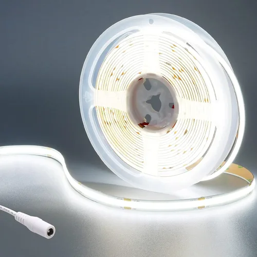 Vista 18 de Tira de luz LED COB DC de 24 V, blanco natural, 4000 K, 2400 LED, 16.4 pies, CRI 93+ 4500 lm, brillo uniforme, flexible, IP20, no impermeable, cinta