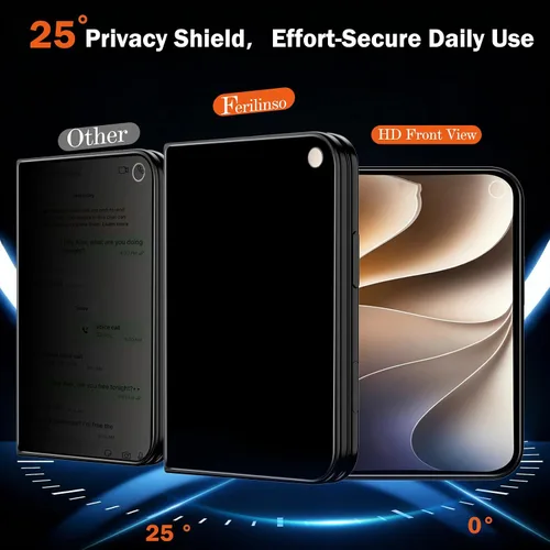 Vista 4 de Ferilinso Protector de pantalla de privacidad para iPhone Glass Back Ultra