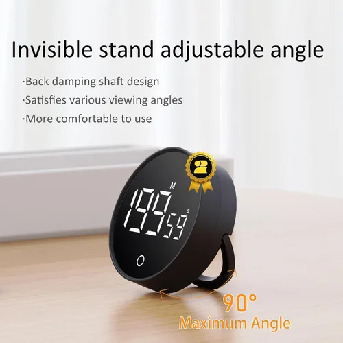 Vista 4 de Temporizador digital de cocina, temporizador visual magnético recargable con pantalla LED grande, volumen ajustable para aula, cocina, fitness