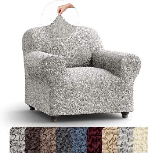 Vista 40 de PAULATO BY GA.I.CO. Funda elástica para sillón – Funda de sofá – Funda de sofá biplaza – Protector lavable de ajuste de forma de 1 pieza para Beige