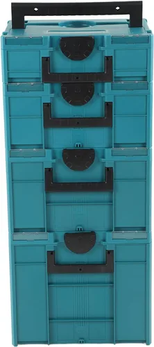 Vista 7 de Bandeja portátil F2, hardware Pla Sto con asa, caja de herramientas apilable para uso doméstico, herramienta ABS con ajuste de doble mango y carga