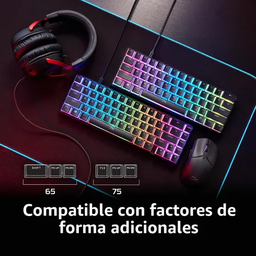 Vista 4 de HyperX Pudding Keycaps 2 - Juego completo de llaves - PBT - 112 teclas - Blanco