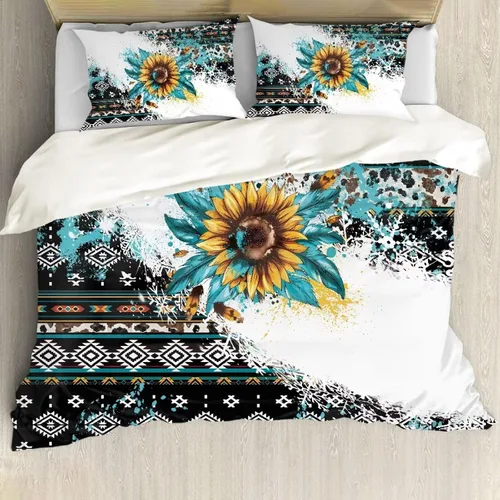 Vista 42 de ZFRXIGN Southwester - Juego de ropa de cama para mujeres y hombres, funda de edredón de estilo indio nativo americano, tamaño individual, 1 funda