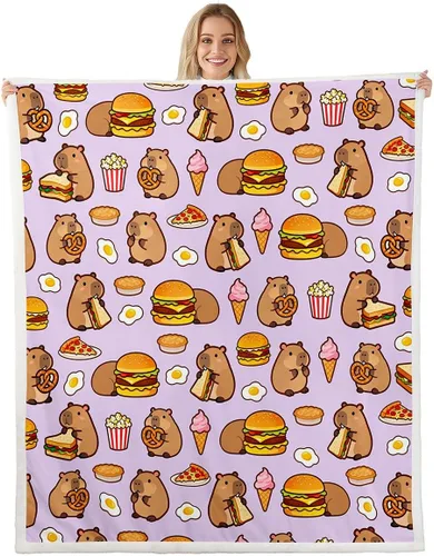 Vista 16 de Erosebridal Funny Capybaras Blanket Capybara Lover Gifts Cute Fleece Blanket for Kids Girls Boys, Capybara Decorations Blankets 40"x50", Kawaii