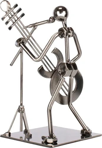 Vista 5 de Broadway Gift Figura decorativa de metal para guitarrista cantante, de 6 pulgadas, color plateado