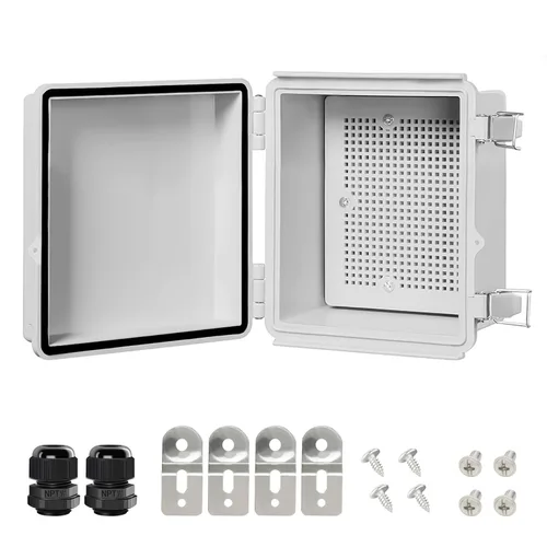Vista 28 de LeMotech Caja Eléctrica, IP67 Impermeable con Bisagras Cubierta Transparente Pestillo de Acero Inoxidable Caja de Conexiones, Carcasa Eléctrica