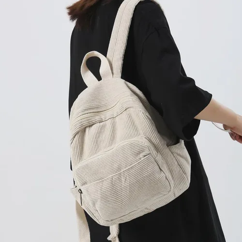 Vista 3 de Mochila pequeña para mujer y mujer, mochila estética, Beige, Tendencia