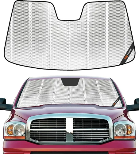 Vista 11 de Pigenius Parasol de Parabrisas para Dodge Ram 1500 2002-2008 Protección Solar para Ventana Delantera - Salvaguarda