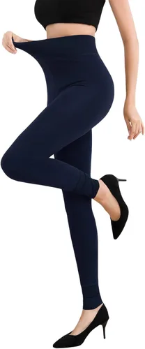 Vista 2 de Romastory - Leggings cálidos de invierno para mujer, elásticos, gruesos, térmicos, con forro polar