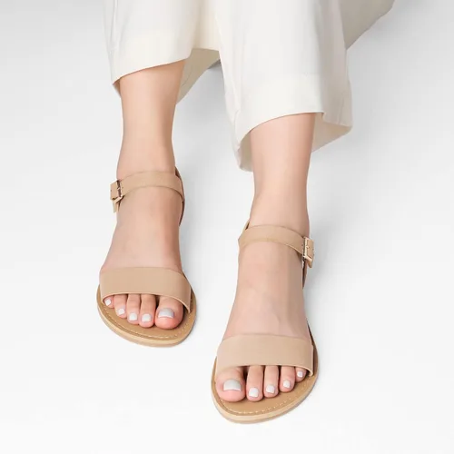 Vista 6 de DREAM PAIRS - Sandalias bajas de verano, flexibles, con correa al tobillo, punta abierta, para mujer