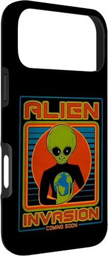 Vista 60 de Funda para iPhone 13 Pro Max Alien Invasion 1984 Tech Noir Distopía