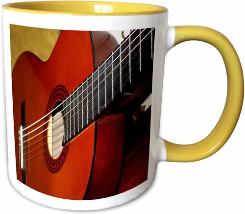Vista 9 de 3dRose mug_112274_4 "Closeup Of A Classical Guitar" Taza de dos tonos, 11 onzas, negro/blanco