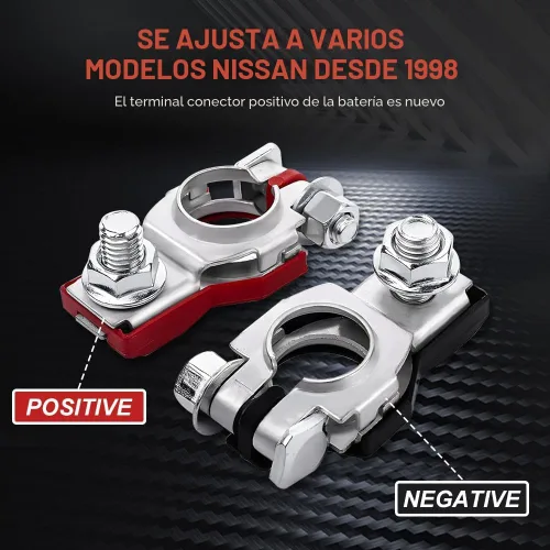 Vista 3 de 2PCS conector terminal de batería, plata