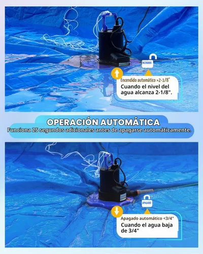 Vista 3 de AgiiMan 1HP Bomba automática de cubierta de piscina, bomba de sumidero sumergible