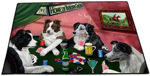 Vista 33 de Doggie of the Day Border Collie Dogs Floor Mat - 4th of July Independence Day - Best Dog Doormat - Protector Decor - Unique Portrait Art - Premium