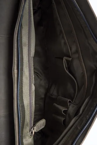 Vista 4 de LEABAGS Maletines de cuero para hombre - Bolso Cambridge de cuero genuino para portátil de 15 pulgadas - Bolso de mensajero vintage