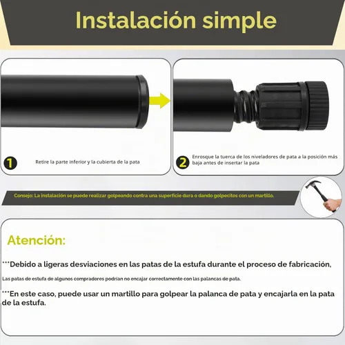 Vista 3 de Niveladores de patas de estufa de campamento ajustables, accesorios para estufas Camp Chef Explorer, apto para estufa de campamento al aire libre