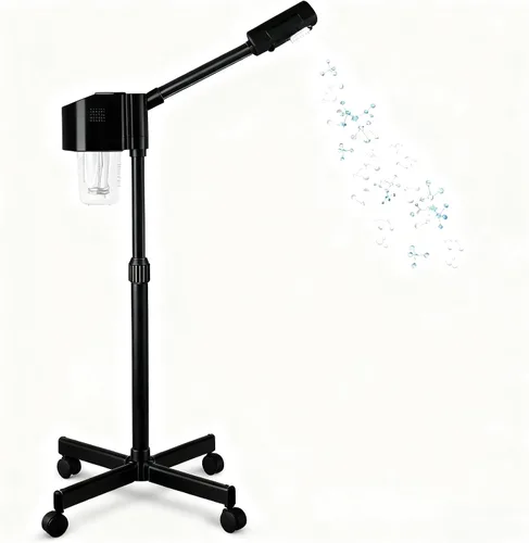 Vista 6 de Vaporizador facial profesional con niebla caliente, máquina de vapor facial para esteticista, limpieza facial de spa en casa (negro)