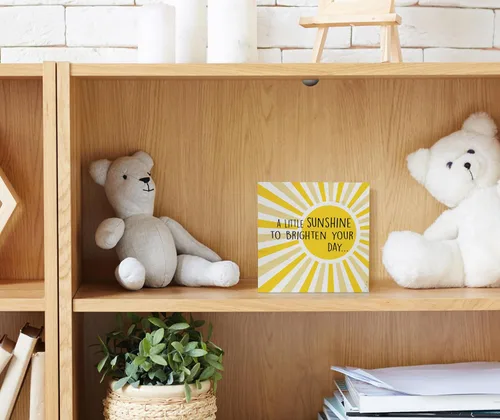 Vista 4 de Letrero de madera con sol bohemio – Letrero de madera con sol bohemio – Decoración de escritorio inspiradora para el hogar, dormitorio, habitación