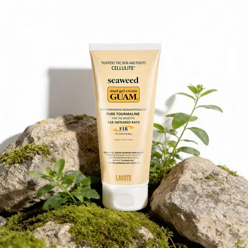 Vista 4 de Guam Crema de gel de algas marinas fortalecedora anticelulítica - FIR Gel reafirmante para tensar la piel y tratamiento para la celulitis - Crema