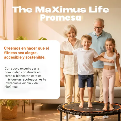 Vista 7 de MXL FIT Bounce PRO Bungee Rebounder - Premium Indoor Mini Trampoline for Adults, Silent Low-Impact Bounce, Half-Folding with Foldable Steel Legs &