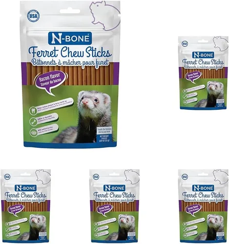 Vista 12 de N-Bone Palitos masticables para hurones sabor a tocino, bolsa de 1.87 oz