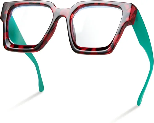 Vista 16 de livho Marco de gafas de gran tamaño para mujer y hombre, lentes rectangulares de moda para computadora, marco elegante *Tortuga de coco