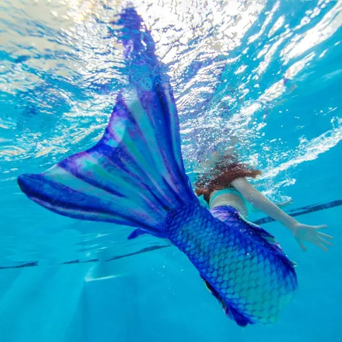 Vista 7 de Fin Fun Atlantis - Cola de sirena para adultos, monoaleta incluida, tamaños para adultos y adolescentes