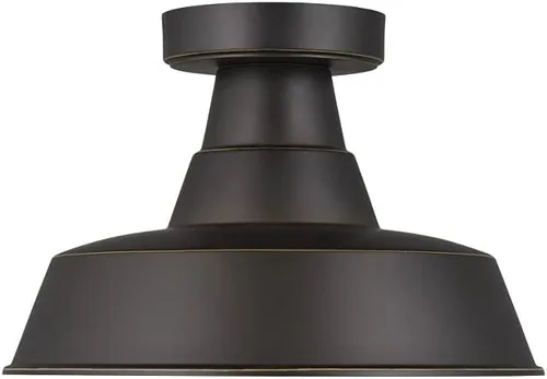 Vista 4 de Generation Lighting Lámpara de techo de 1 luz estilo granero para exteriores, peltre desgastado 7837401-57, lámpara de techo empotrada