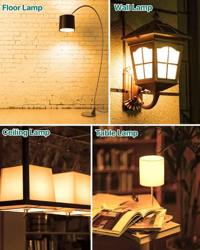 Vista 6 de Bombillas LED A19 E26, 60 W Eqv, 9 W, 2700 K, no regulables, paquete de 6 900 lúmenes, luz blanca cálida, ideal para iluminación de dormitorio