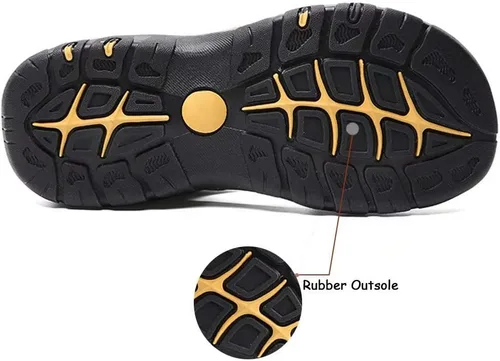 Vista 6 de VISIONREAST Sandalias de cuero para hombre, sandalias de senderismo al aire libre, impermeables, atléticas, deportivas, para pescador, zapatos