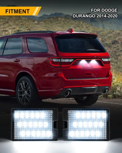 Vista 2 de Luces LED para matrícula, compatible con Dodge Durango 2014-2022, repuesto de montaje de luz de matrícula