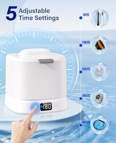 Vista 6 de Máquina limpiadora de retenedores ultrasónicos, cápsula de limpieza dental, máquina limpiadora de retenedores sónicos con temporizador digital