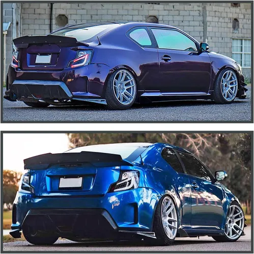Vista 2 de SPEC-D TUNING Luces traseras LED negras con barra de luz LED blanca compatible con Scion TC 2011-2013, conjunto de par izquierdo + derecho