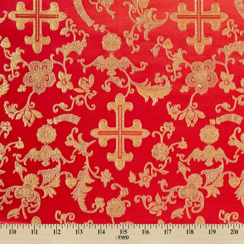 Vista 4 de Tela metálica de brocado de cruz de iglesia 60 (oro/oro)