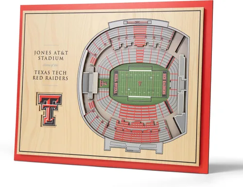 Vista 14 de YouTheFan - Póster para pared de la NCAA, vista de estadio en 3D de 5 niveles, Marrón