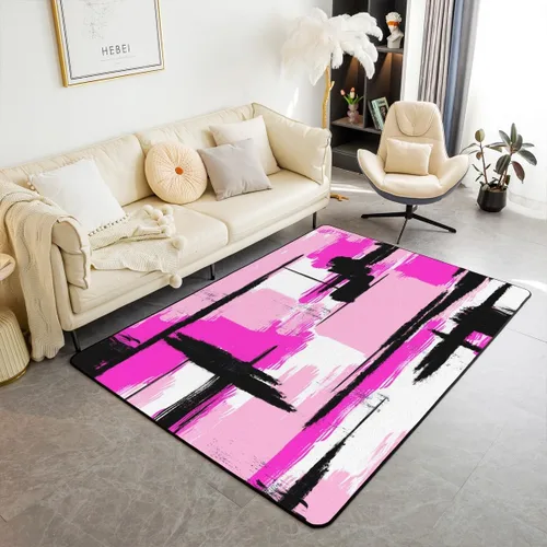 Vista 14 de Feelyou Tapete de interior de arte abstracto para niños y niñas, alfombra geométrica de 3 x 5 pulgadas, ultra suave, retro, circular, geométrica
