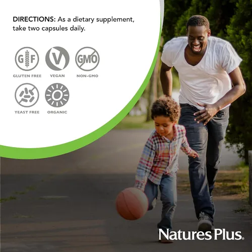 Vista 5 de NaturesPlus Source of Life Garden Vitamina B12 – 60 cápsulas – Incluye más de 20 extractos de alimentos integrales – Certificado USDA orgánico, sin
