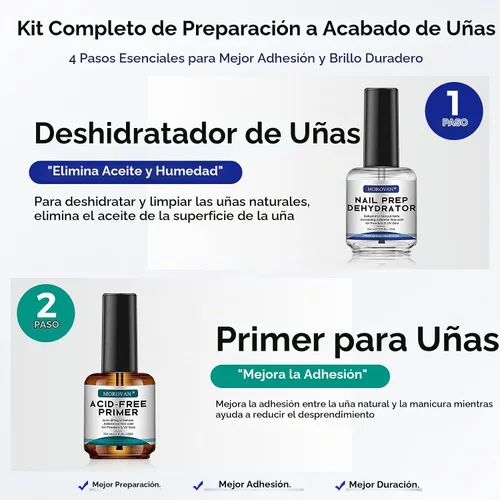 Vista 2 de Morovan - Deshidratador de uñas e imprimación con capa base superior de gel